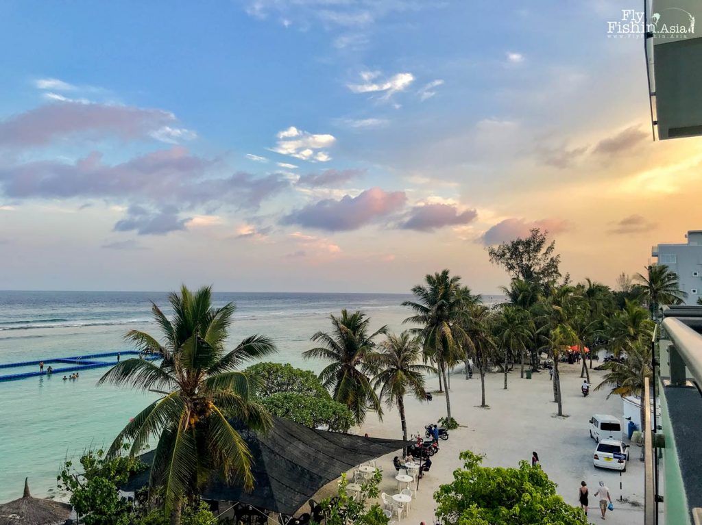 Màle Maldives sunset from hotel room balcony